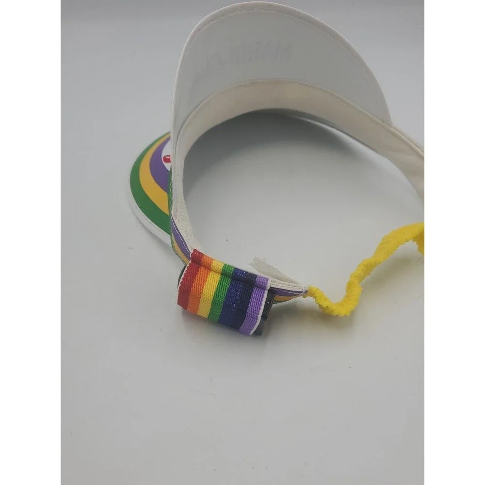 Vtg Lighted Colorful Sun Visor New Orleans Mardi Gras Retro Hat Rainbow Headband